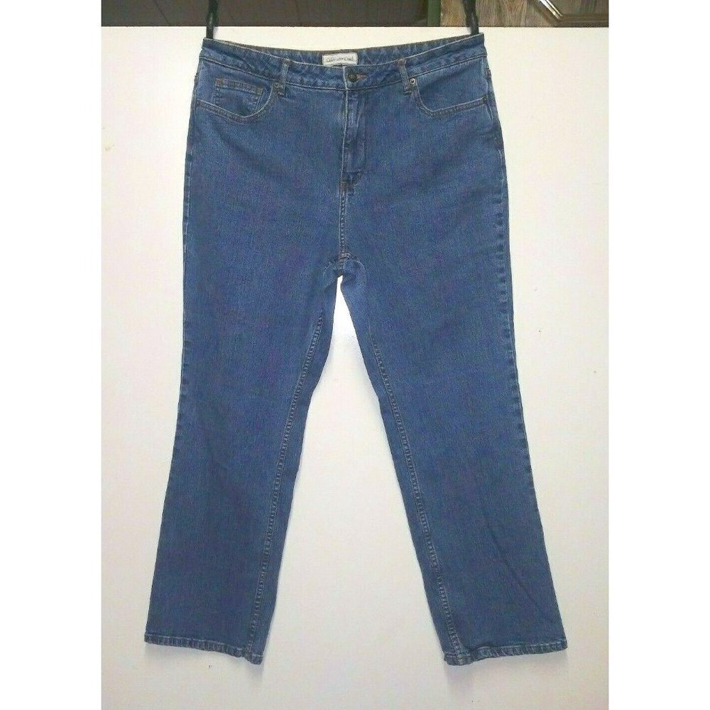 COLDWATER CREEK womens jeans straight stretch Sz 33x28.5 high rise crop / ankle